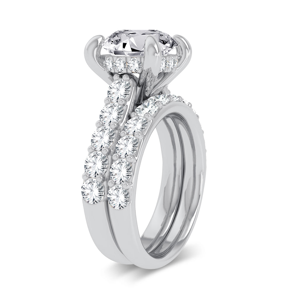 14k White Gold 5CT Certified Lab Diamond Bridal Ring Set