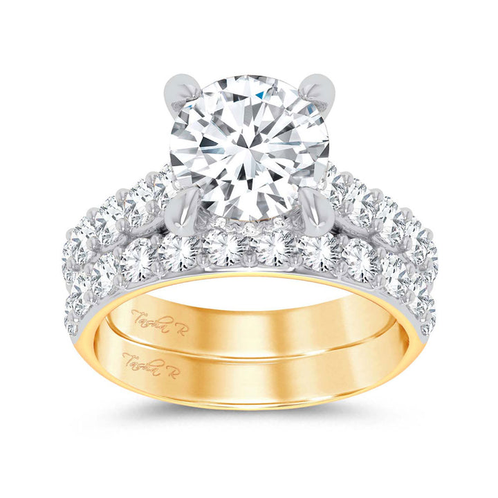 14K Yellow Gold 5CT Certified Lab Diamond Bridal Ring