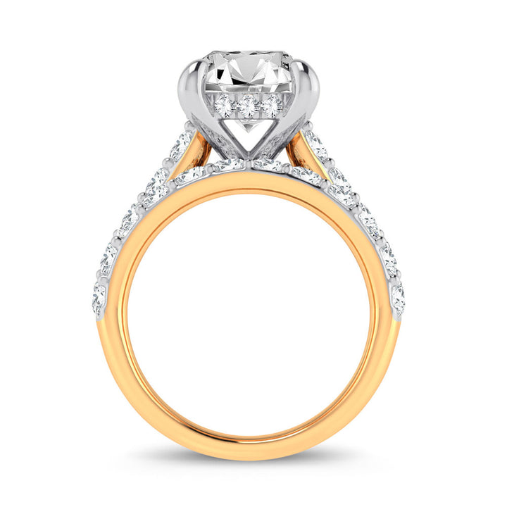 14K Yellow Gold 5CT Certified Lab Diamond Bridal Ring