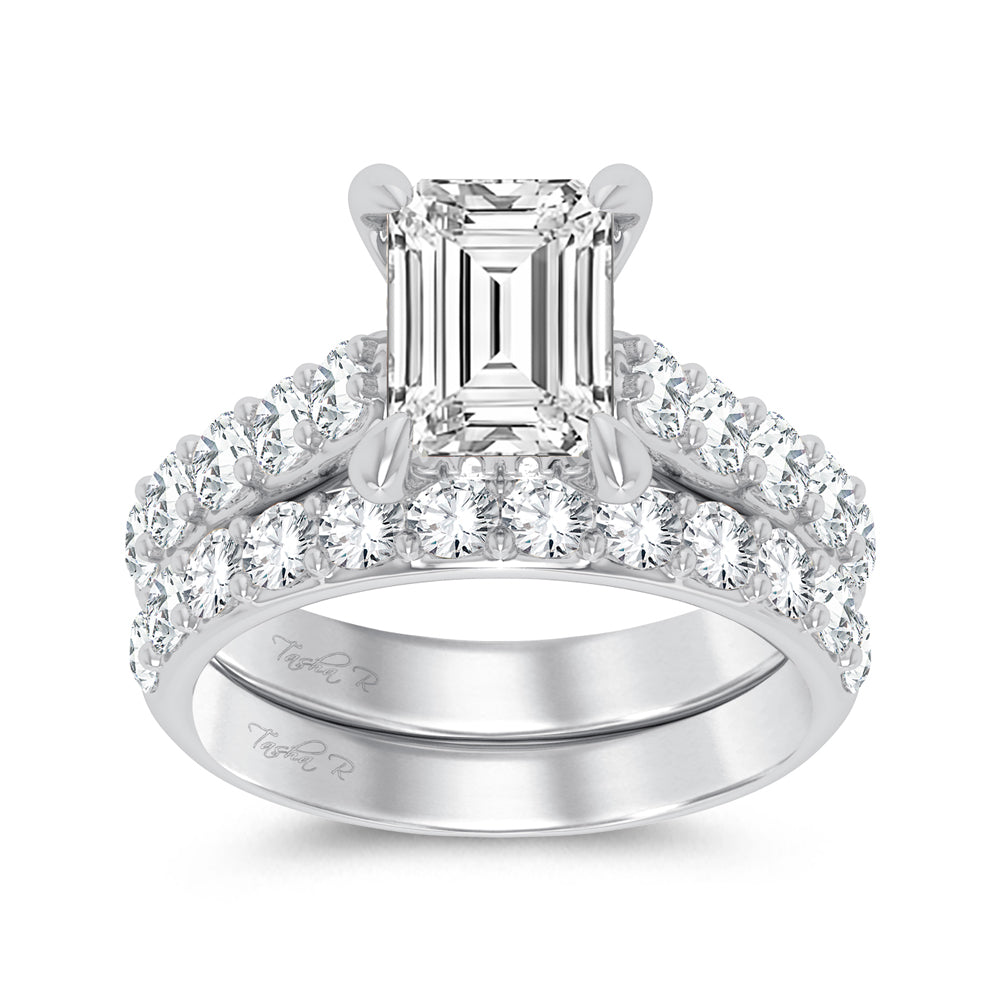 14K 5.00CT Certified Lab Grown Diamond Bridal Ring with 3.00ct Center Diamond ( IGI Certified)
