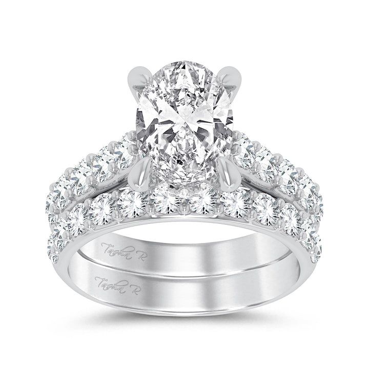 14K White Gold 5CT Lab Diamond Bridal Ring Set
