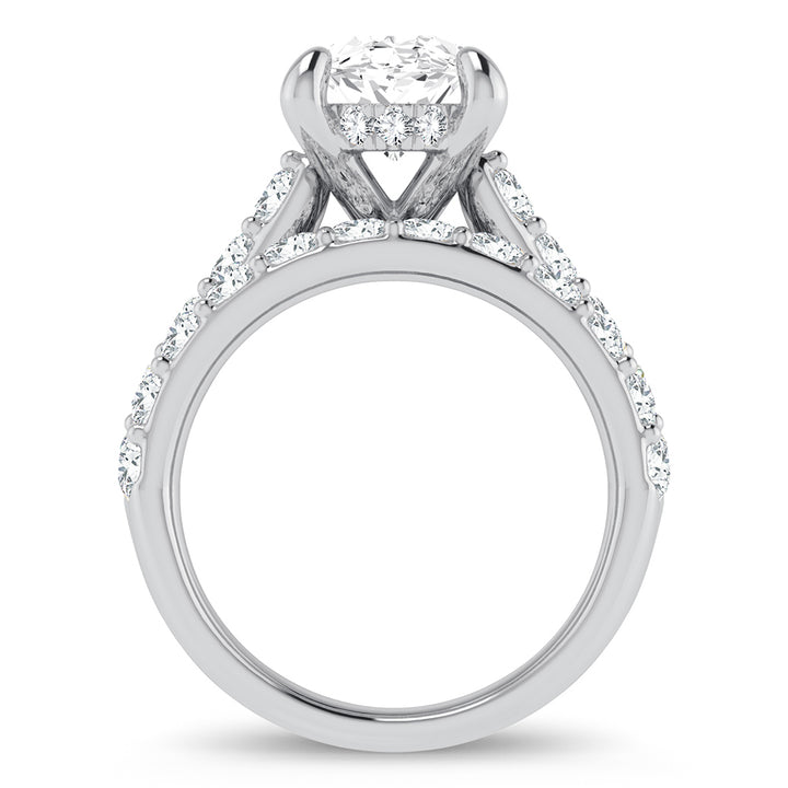 14K White Gold 5CT Lab Diamond Bridal Ring Set