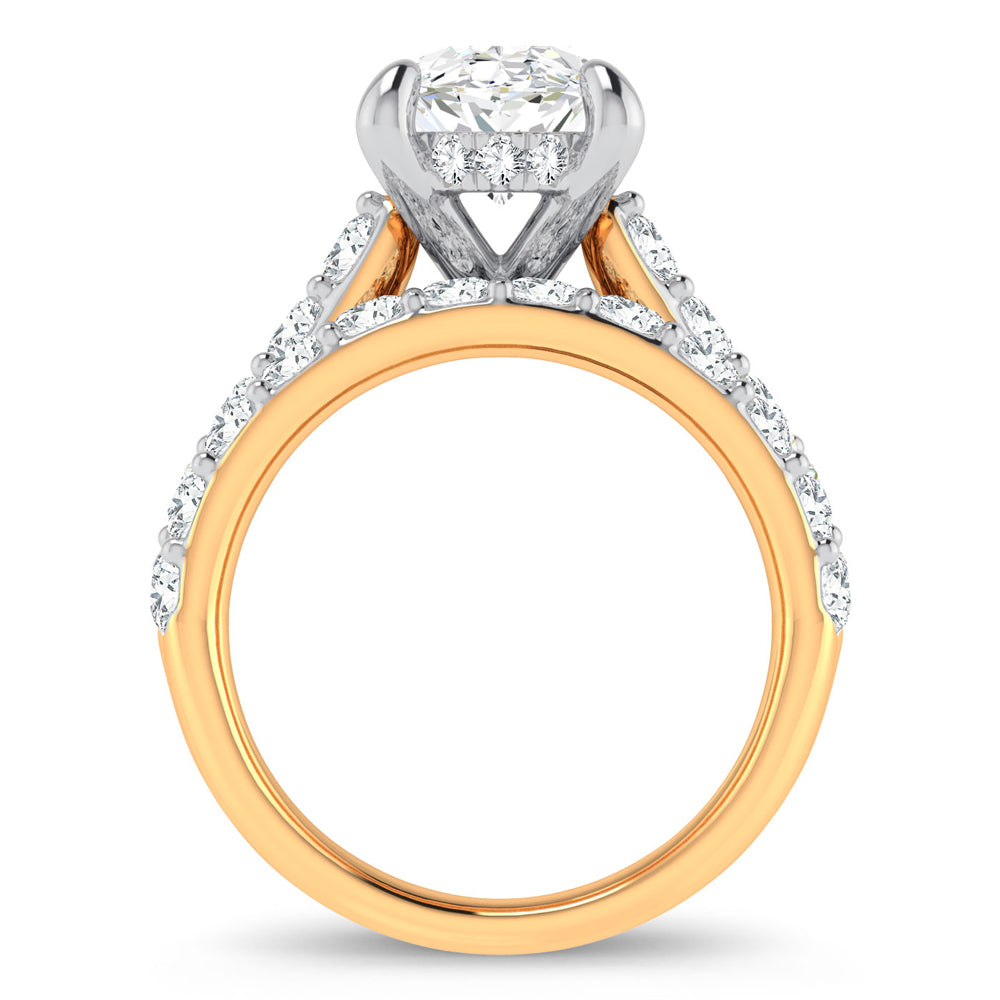 Certified 14K Yellow Gold 5CT Lab Diamond Bridal Ring