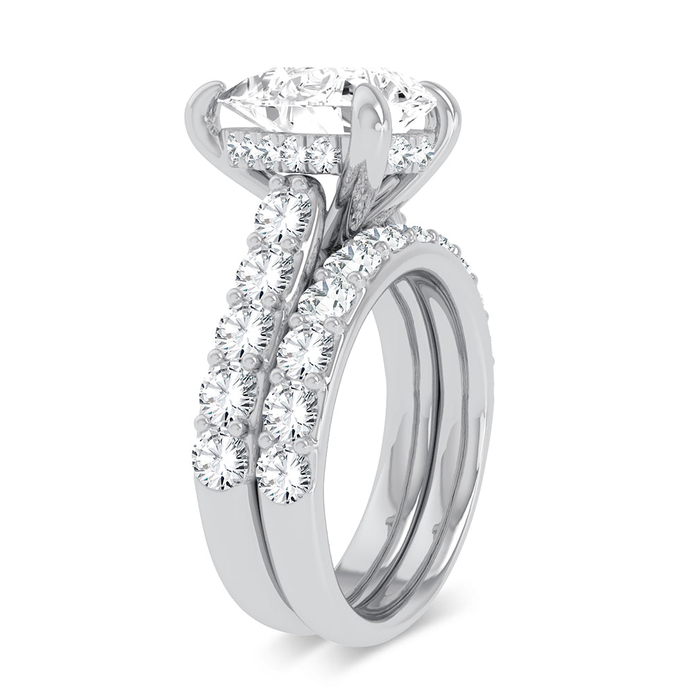 14K White Gold 5CT Certified Lab Diamond Bridal Ring Set