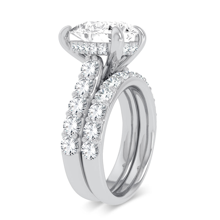 14K White Gold 5CT Certified Lab Diamond Bridal Ring Set