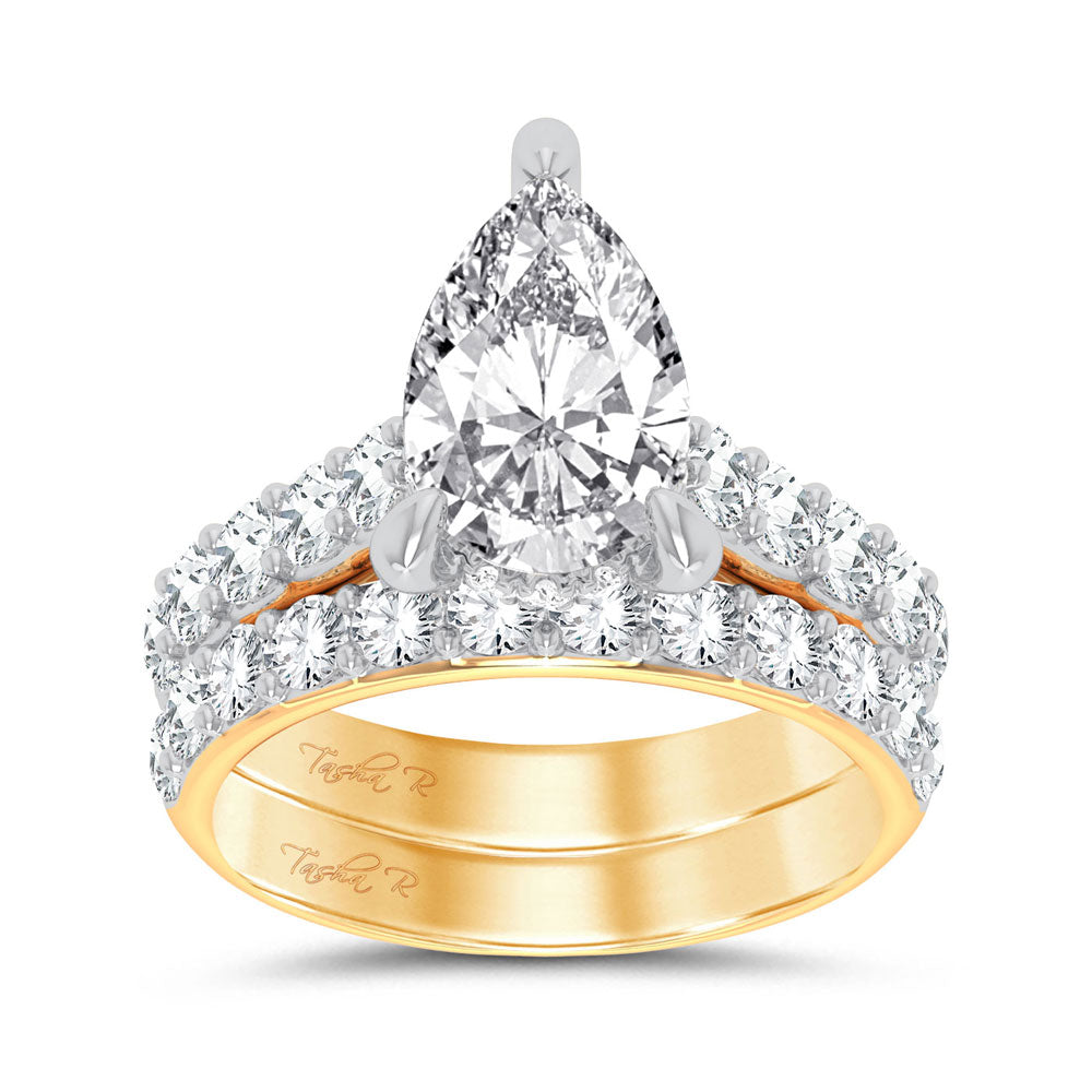 14K 5.00CT Certified Lab Grown Diamond Bridal Ring with 3.00ct Center Diamond ( IGI Certified)