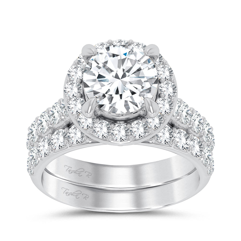 14k White Gold 5CT Certified Lab Diamond Bridal Ring