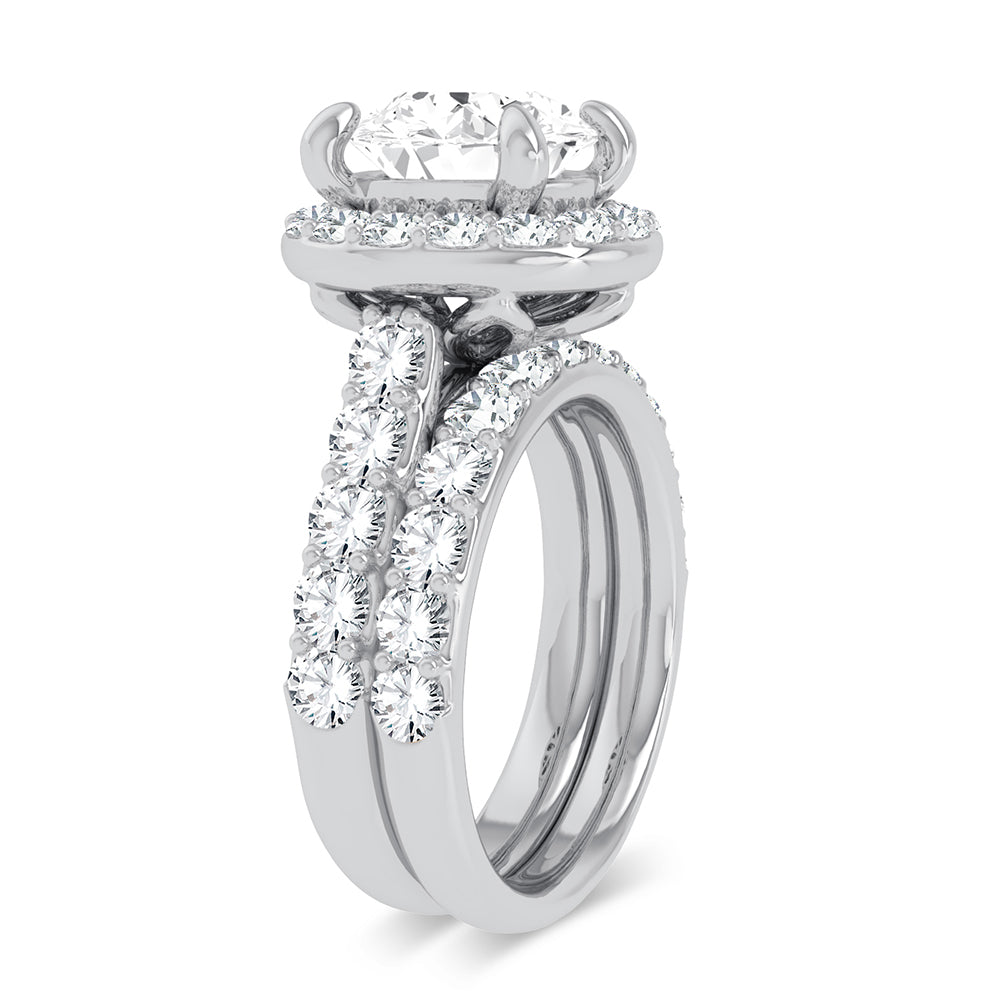 14k White Gold 5CT Certified Lab Diamond Bridal Ring