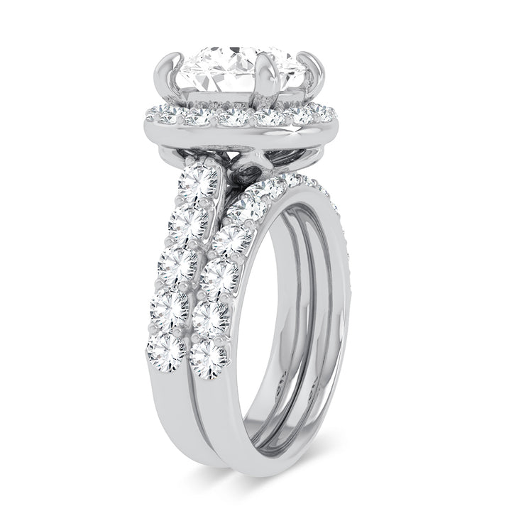 14k White Gold 5CT Certified Lab Diamond Bridal Ring