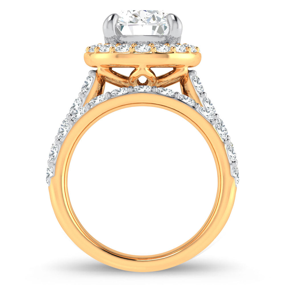 14K Yellow Gold 5CT Certified Lab Diamond Bridal Ring