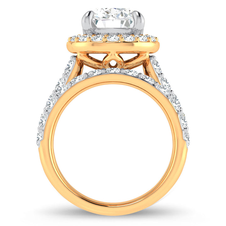 14K Yellow Gold 5CT Certified Lab Diamond Bridal Ring