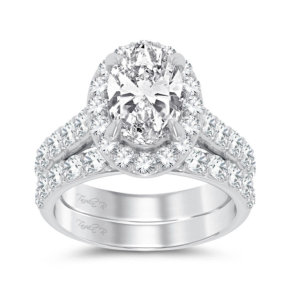 14K 5.00CT Certified Lab Grown Diamond Bridal Ring with 3.00ct Center Diamond ( IGI Certified)