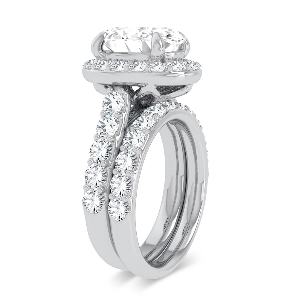 14k White Gold 5CT Certified Lab Diamond Bridal Ring Set