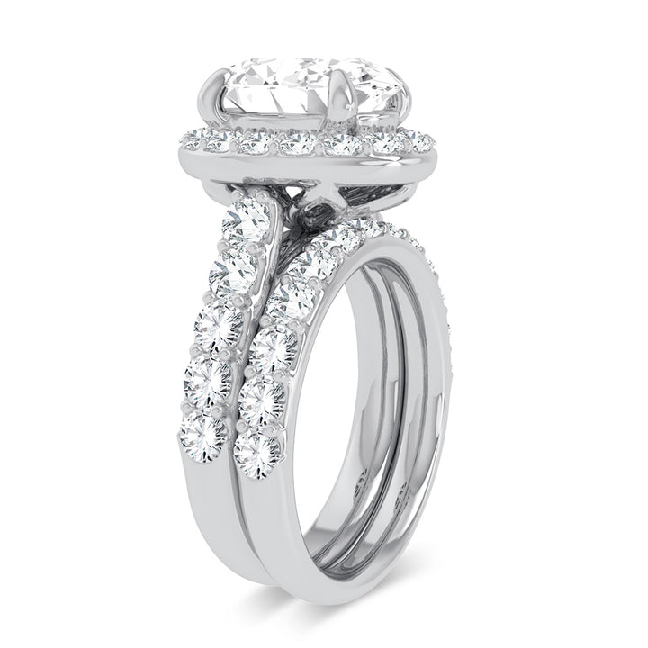 14k White Gold 5CT Certified Lab Diamond Bridal Ring Set