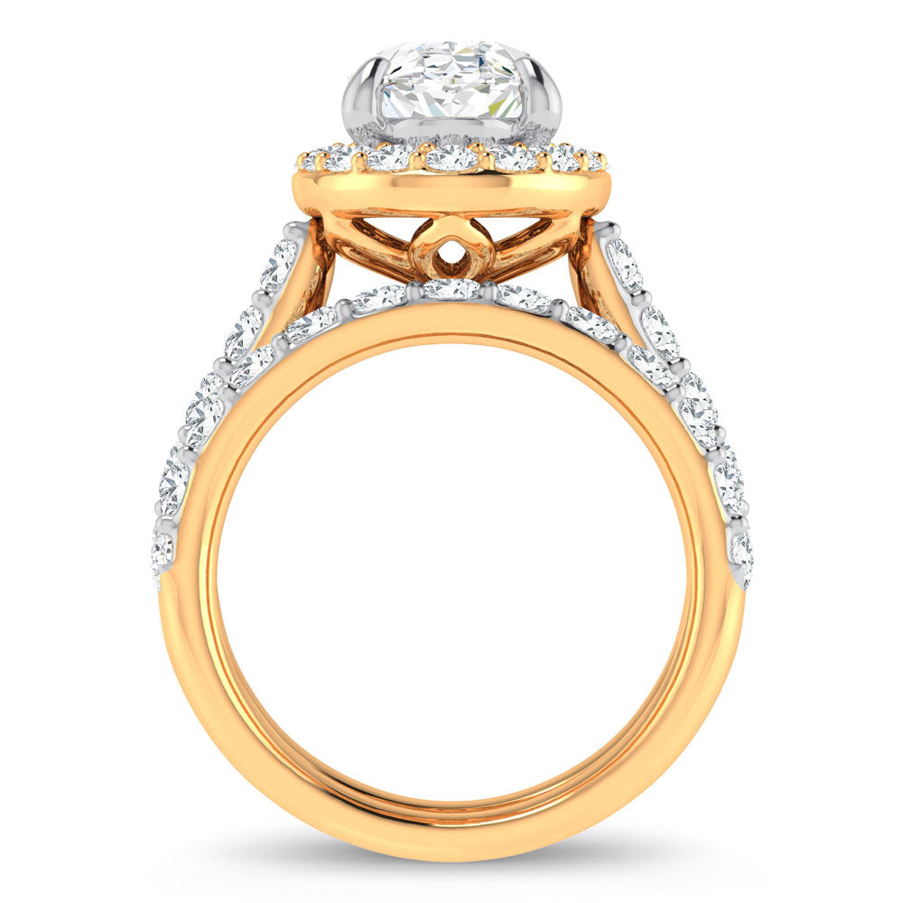 Certified 14K Yellow Gold 5CT Lab Diamond Bridal Ring
