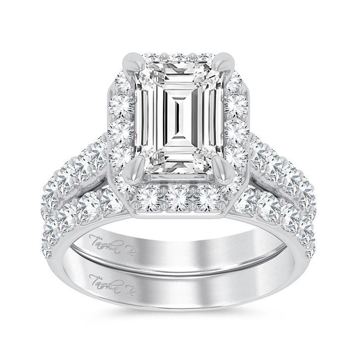 14K White Gold 5CT Lab Diamond Bridal Ring Set