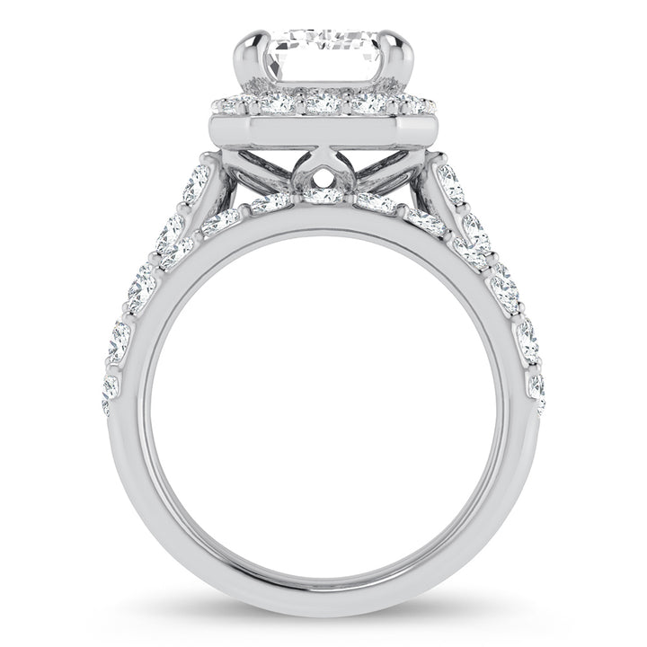 14K White Gold 5CT Lab Diamond Bridal Ring Set