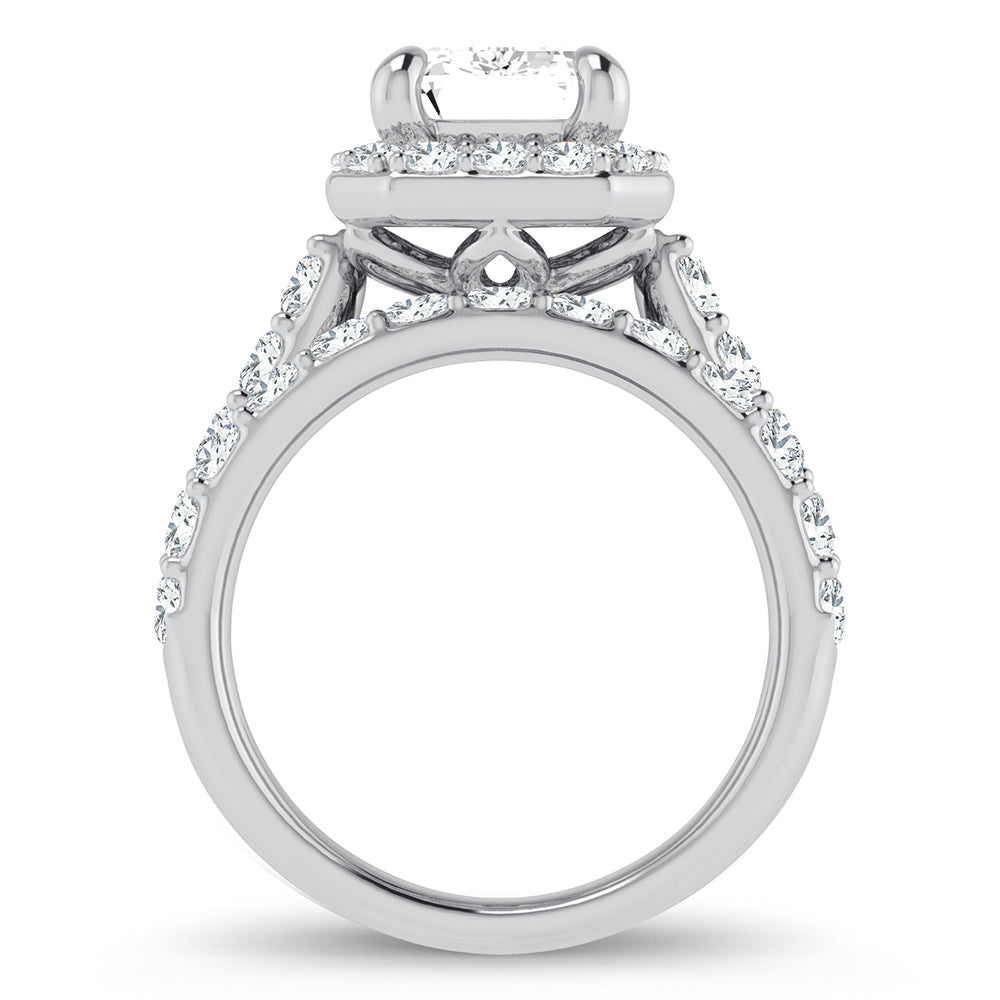 14K White Gold 5CT Lab Diamond Bridal Ring Set