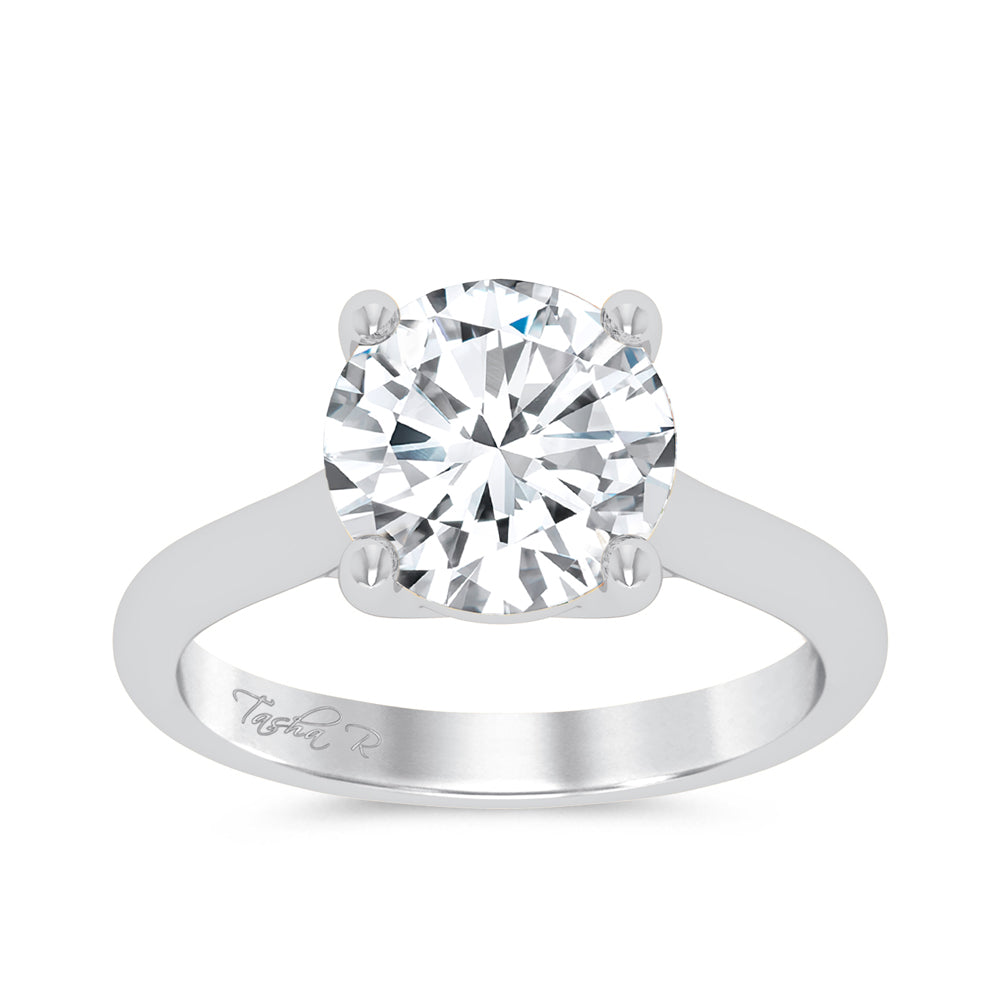 Brilliant 14K White Gold 3CT Lab Diamond Engagement Ring