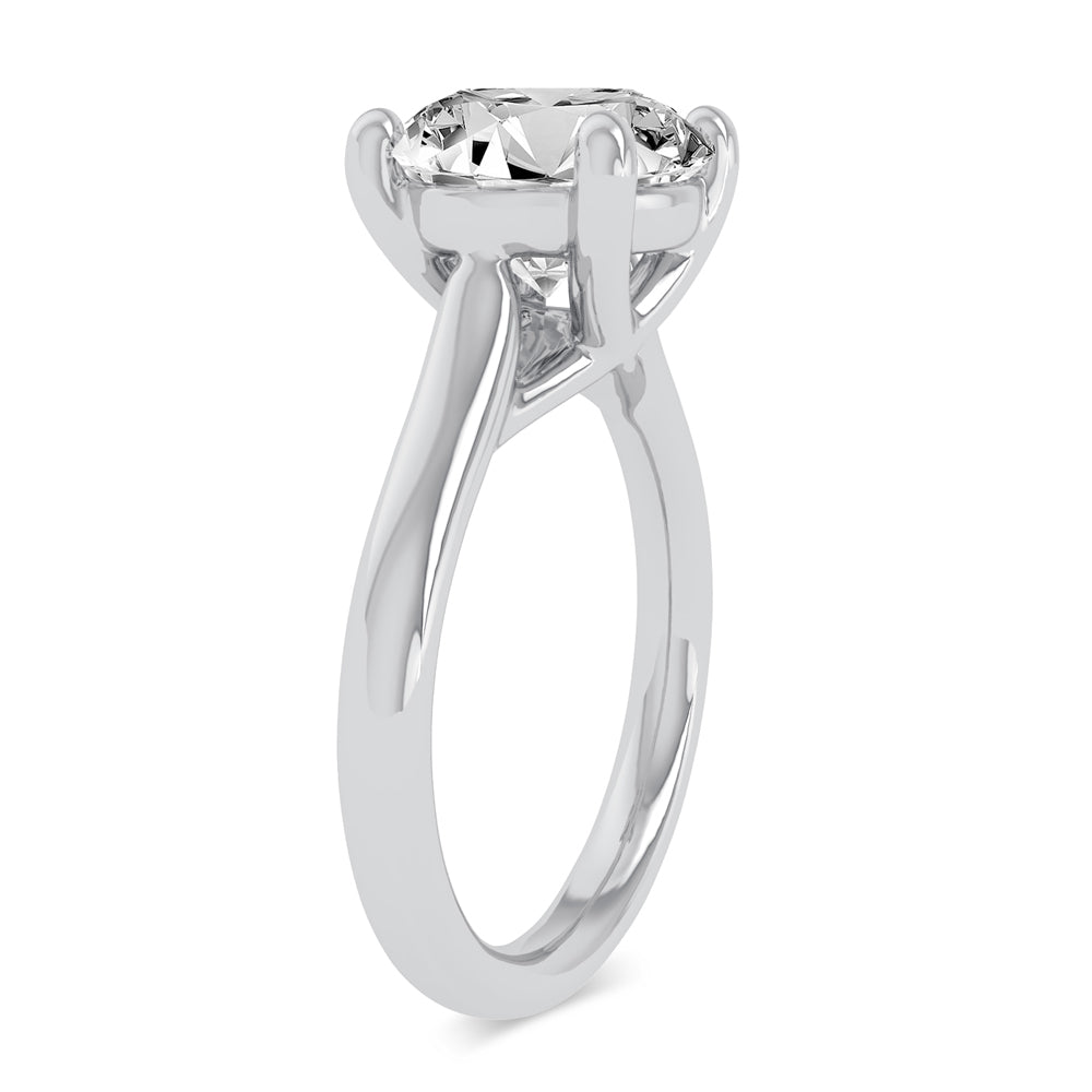 Brilliant 14K White Gold 3CT Lab Diamond Engagement Ring
