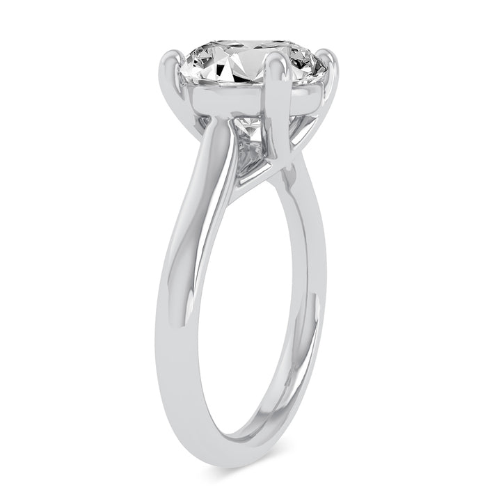 Brilliant 14K White Gold 3CT Lab Diamond Engagement Ring