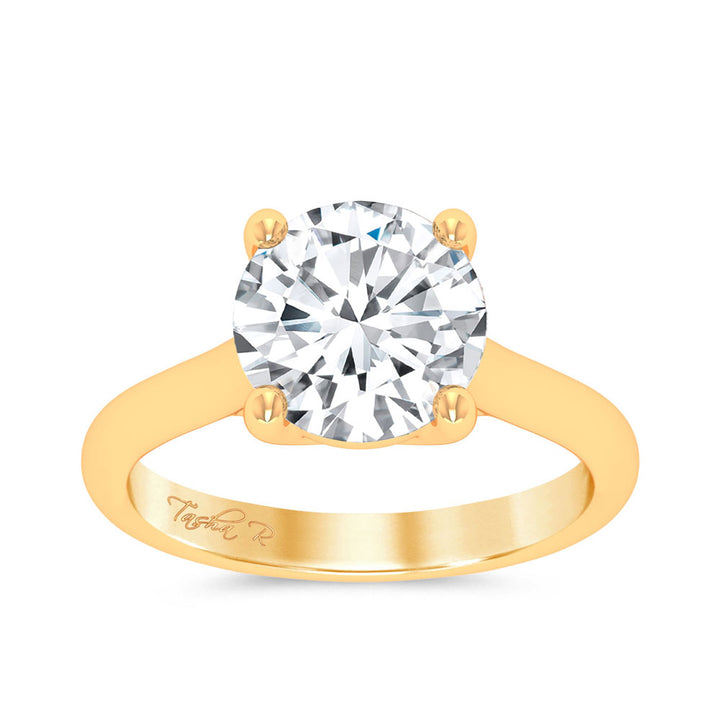 Certified 14K Yellow Gold 3CT Lab Diamond Engagement Ring