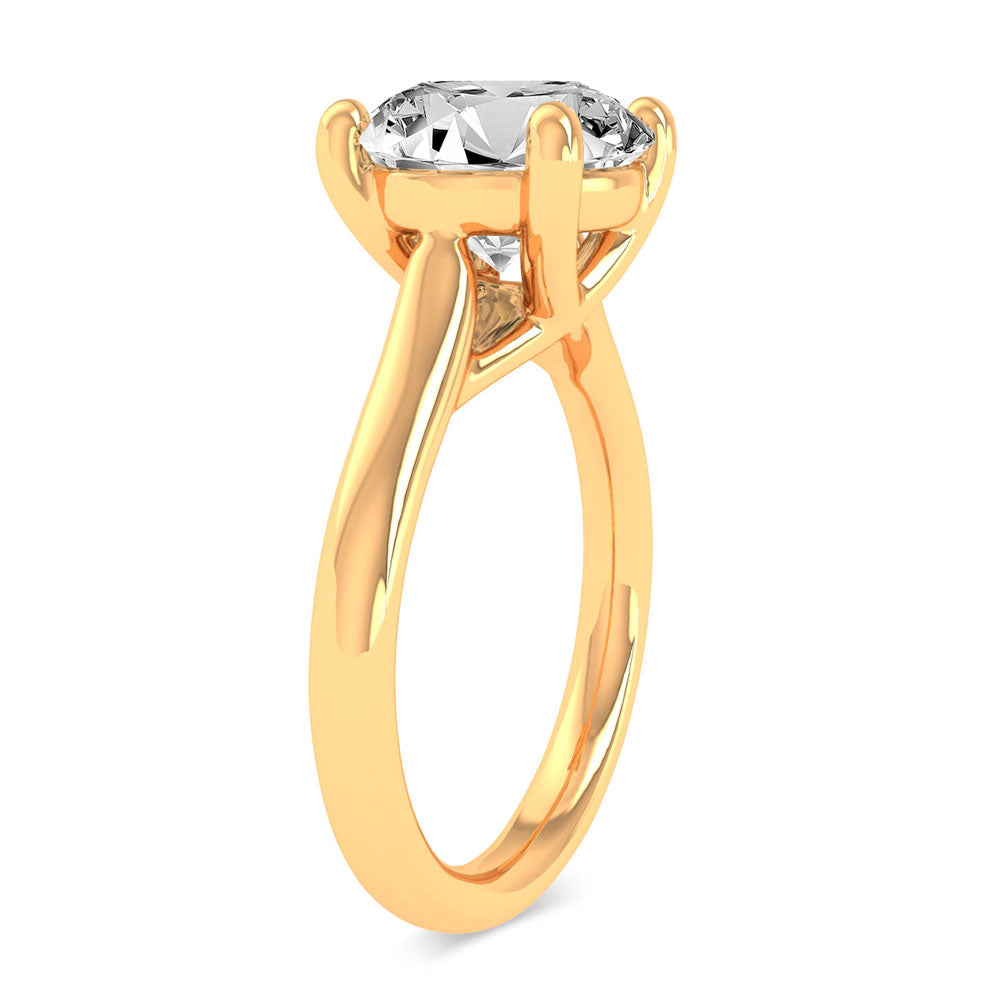 Certified 14K Yellow Gold 3CT Lab Diamond Engagement Ring