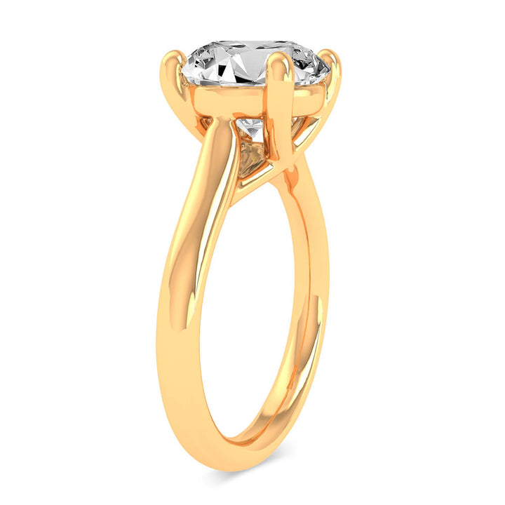 Certified 14K Yellow Gold 3CT Lab Diamond Engagement Ring