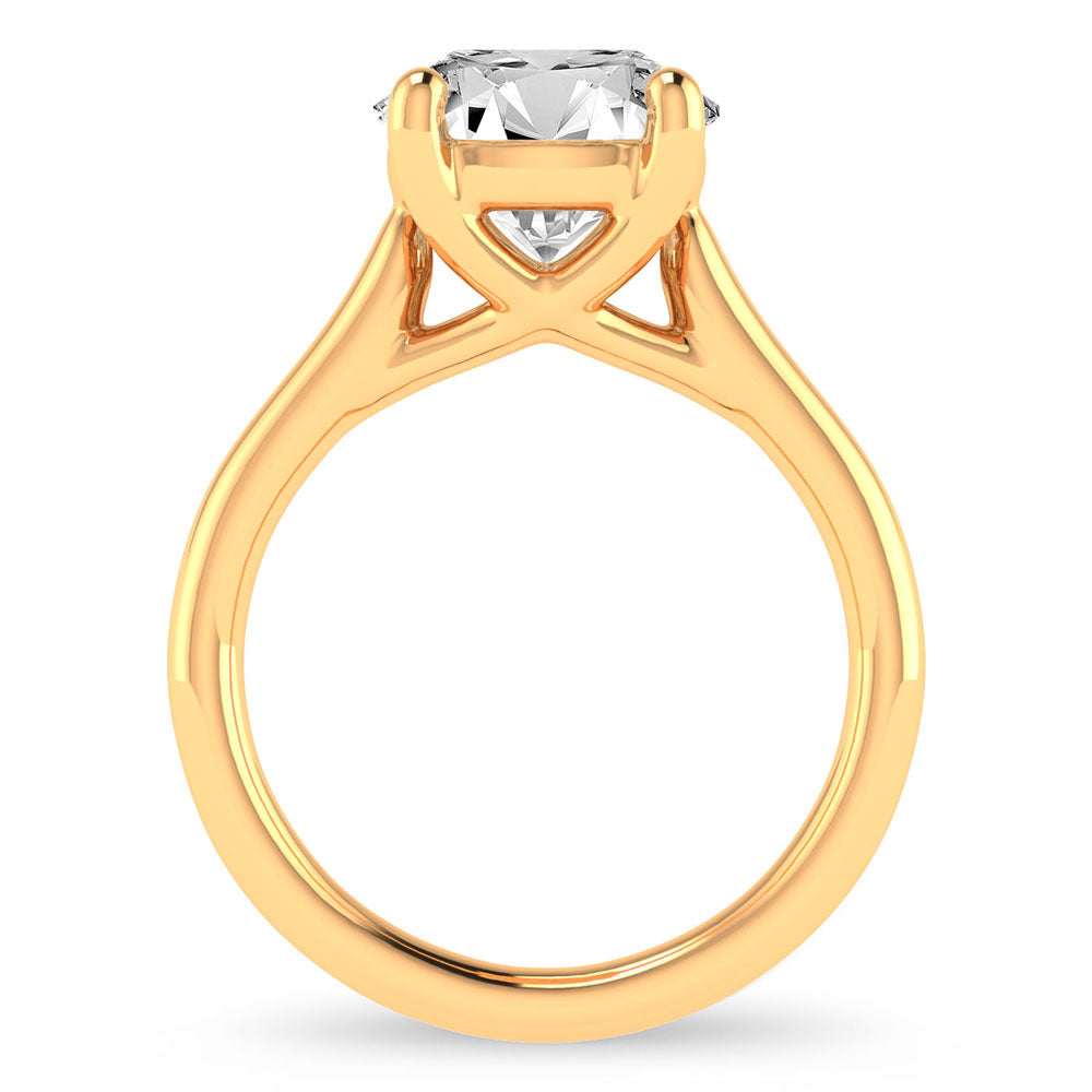 Certified 14K Yellow Gold 3CT Lab Diamond Engagement Ring