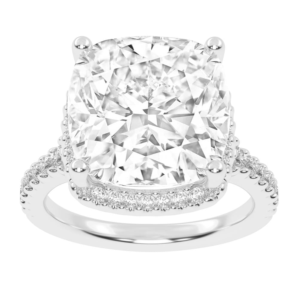 Brilliant 14k White Gold 6.5ct Lab Diamond Engagement Ring