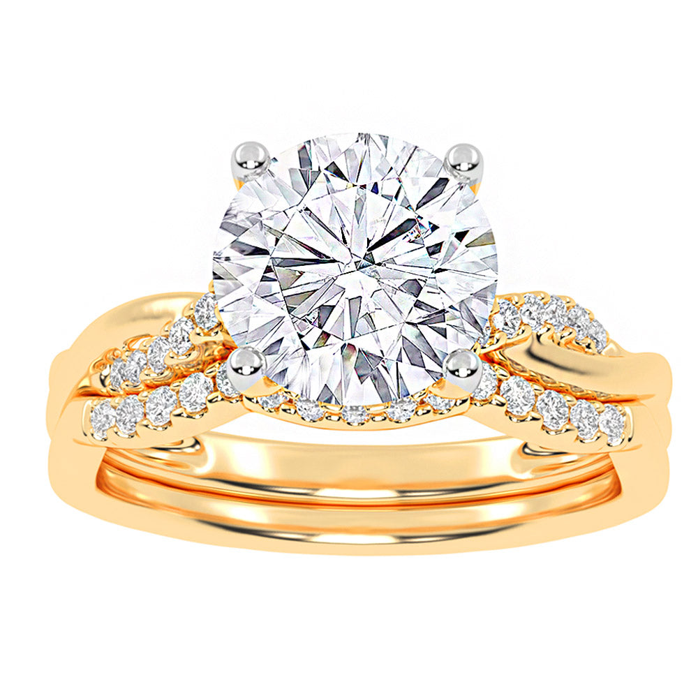 10k Yellow Gold 1.25CT Lab Diamond Bridal Ring Set