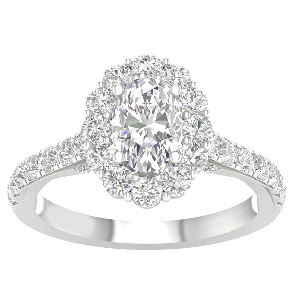 Brilliant 14K White Gold 2CT Lab Grown Diamond Ring