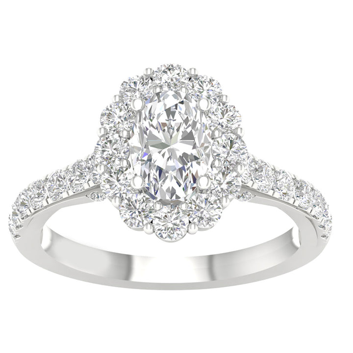 Brilliant 14K White Gold 2CT Lab Grown Diamond Ring