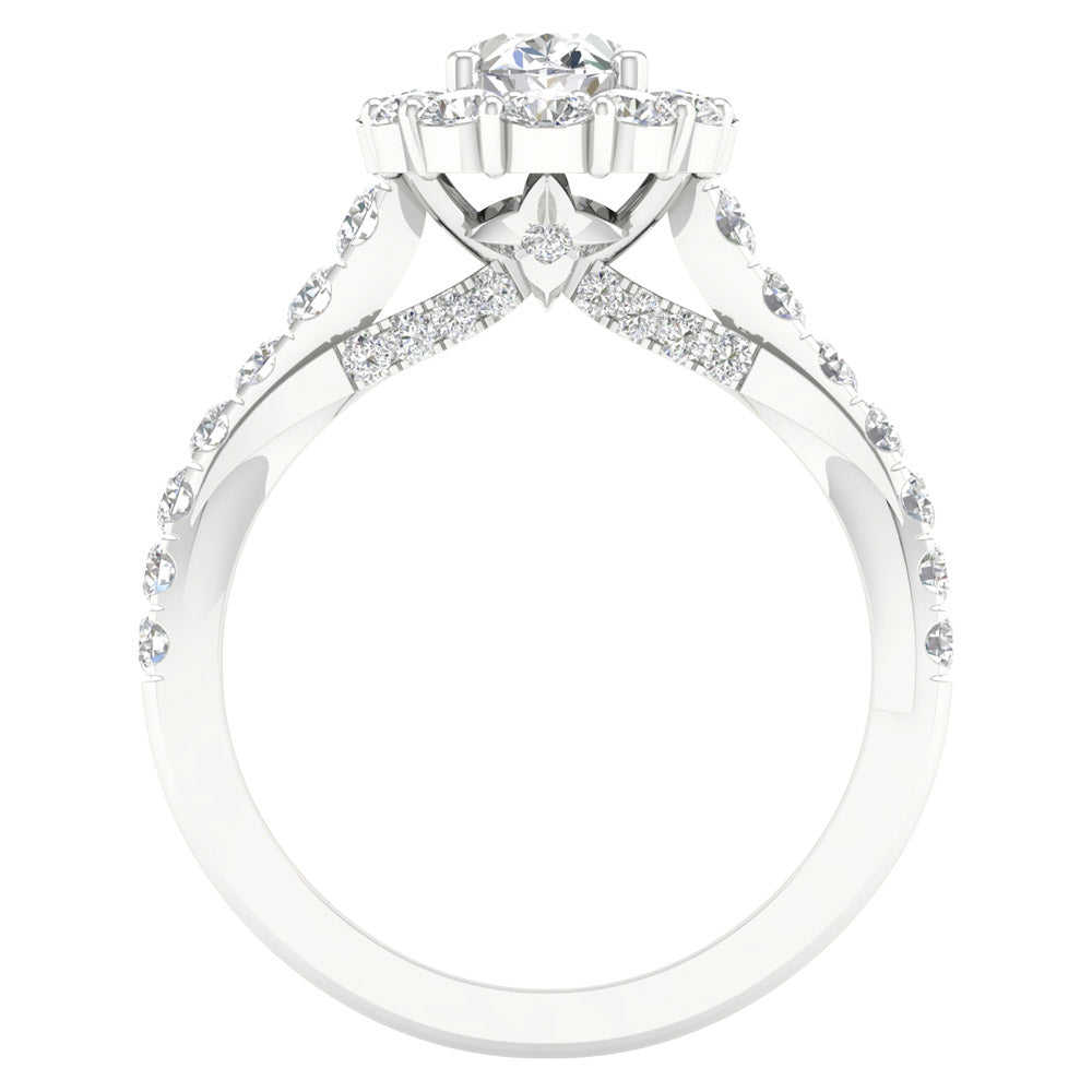 Brilliant 14K White Gold 2CT Lab Grown Diamond Ring