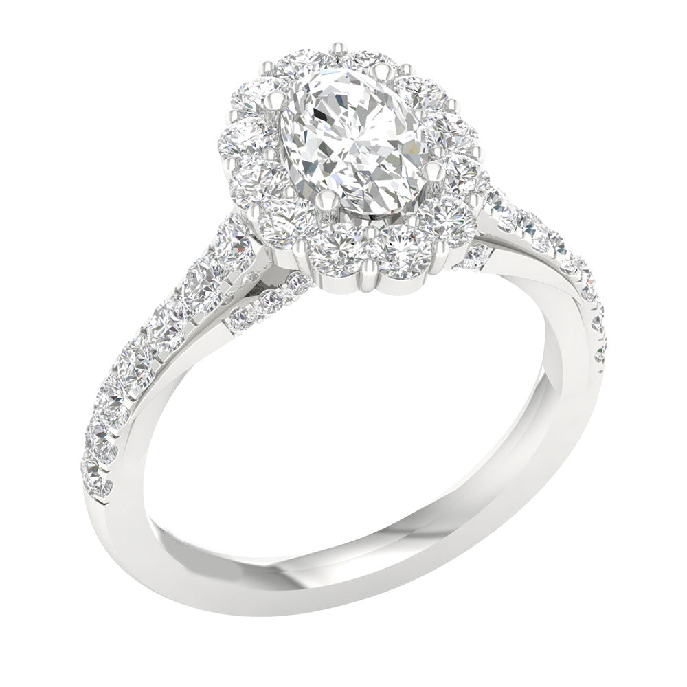 Brilliant 14K White Gold 2CT Lab Grown Diamond Ring