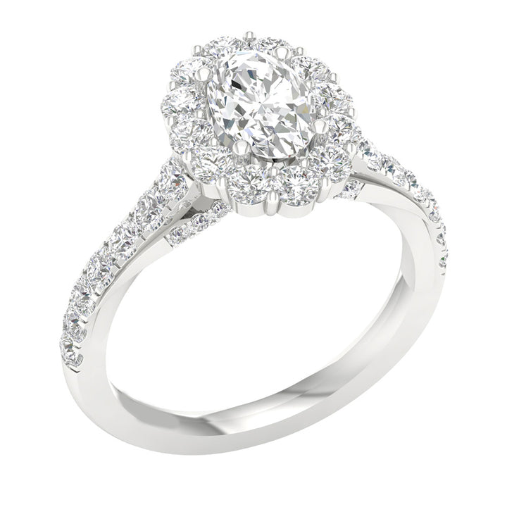 Brilliant 14K White Gold 2CT Lab Grown Diamond Ring