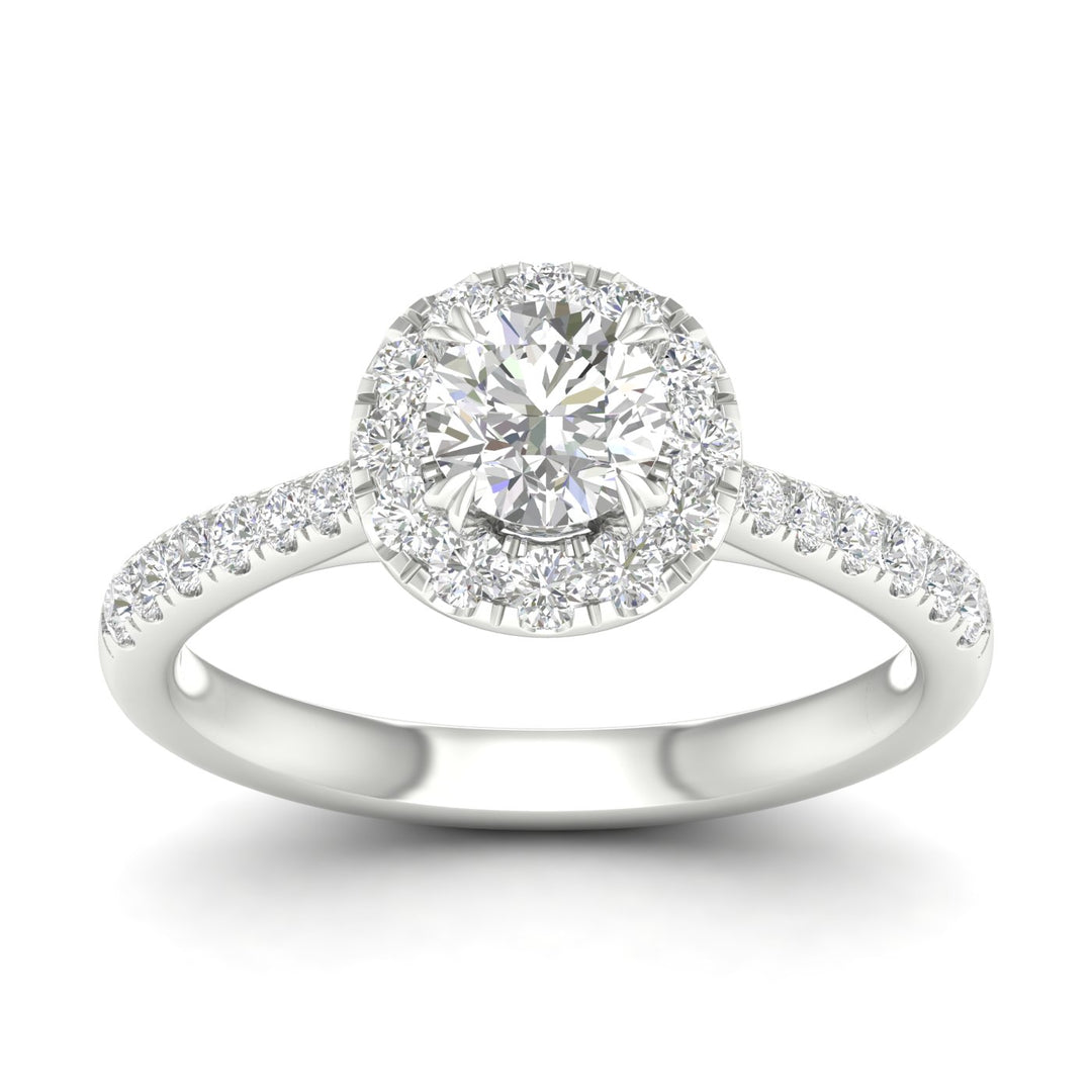 Brilliant 14k White Gold 1CT Lab Grown Diamond Ring