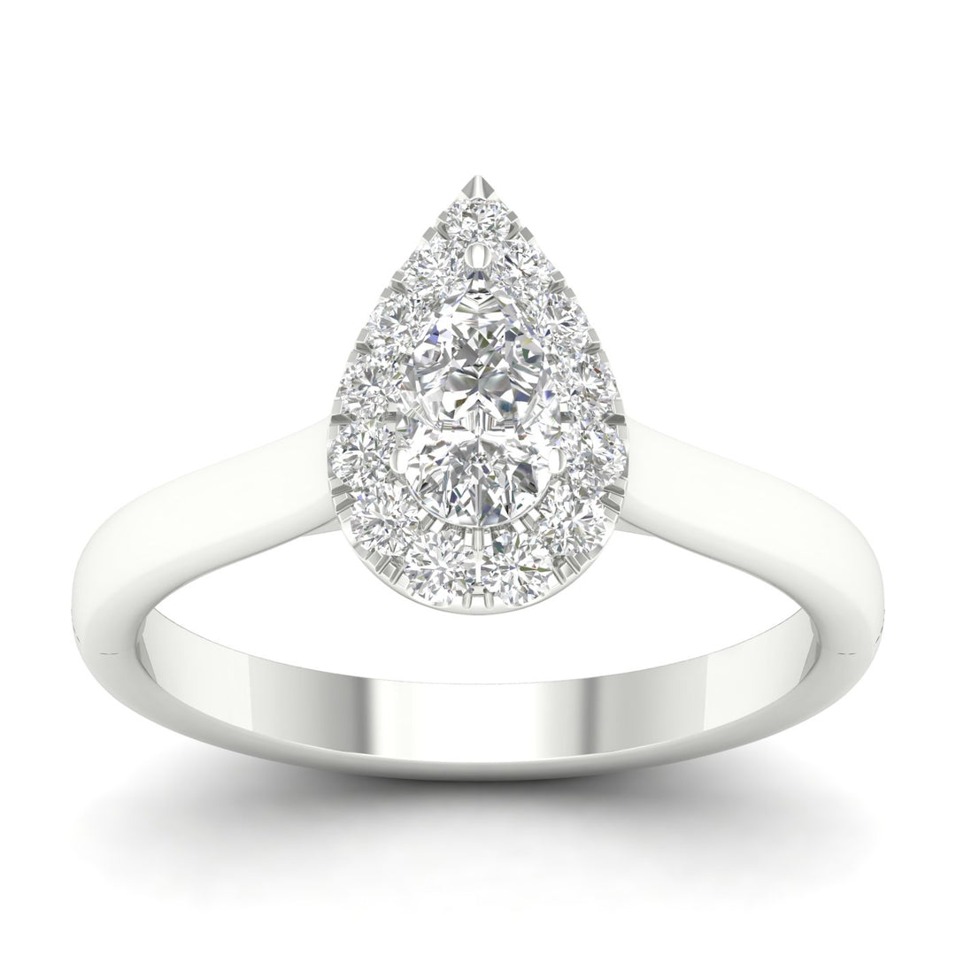 Timeless 14k White Gold 0.75CT Lab Diamond Engagement Ring