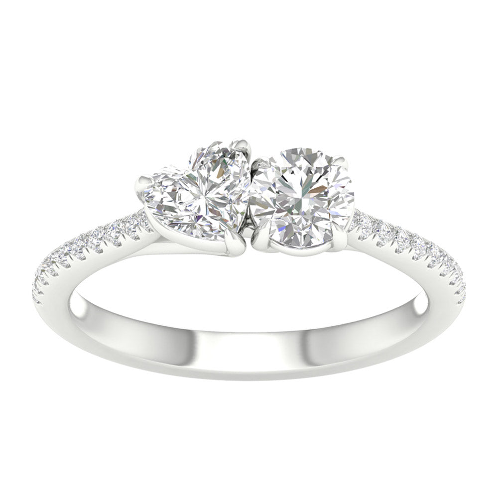Brilliant 14K White Gold 1.15CT Lab Diamond Engagement Ring