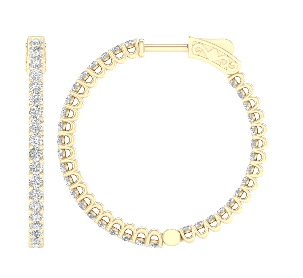 Luminous Lab Grown Diamond Hoops in 14K White Gold