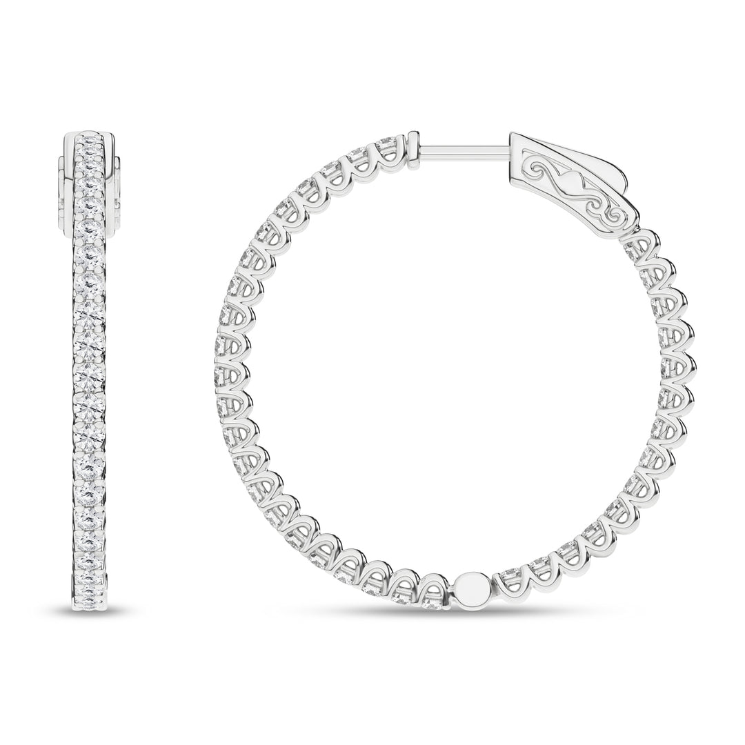 Luminous 1ct Lab Diamond Hoops in 14k White Gold