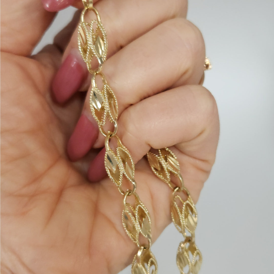 10k Yellow Gold Fancy Turkish Diamond Cut Vintage Chain Necklace 28"