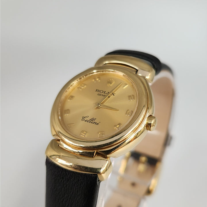 Vintage Rolex Cellini Ref.6621 18k Yellow Gold Ladies Watch-Aftermarket Strap