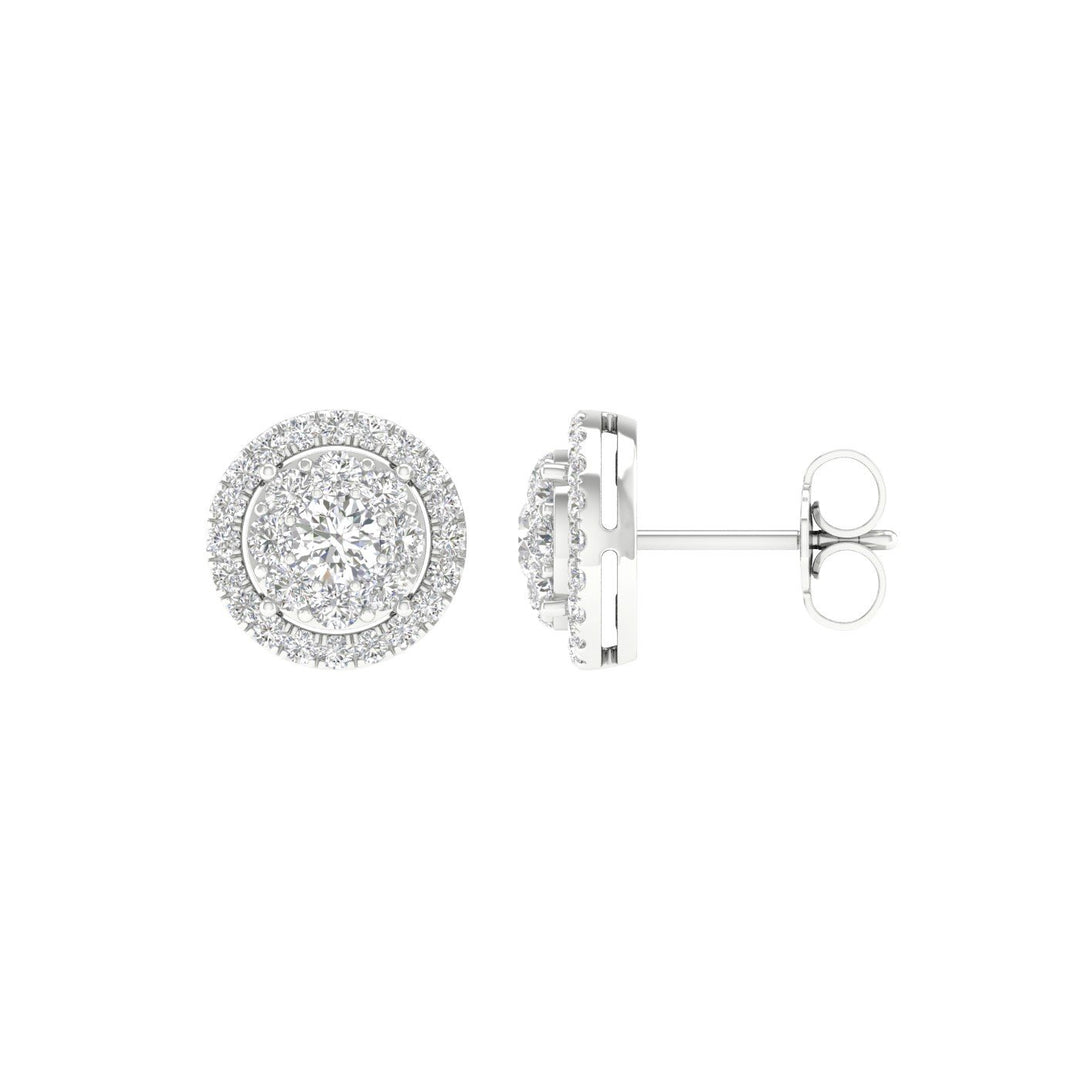Brilliant 14K White Gold Lab Diamond Stud Earrings