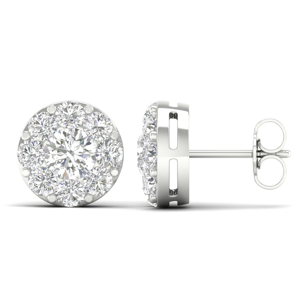 14K White Gold Lab Diamond Stud Earrings - Brilliant Sparkle