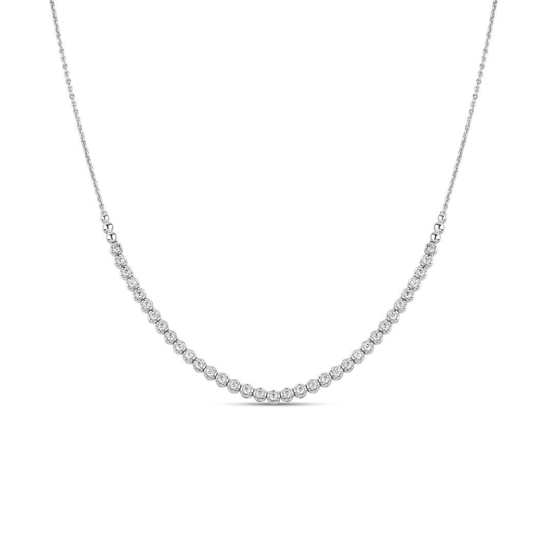 Brilliant 14K White Gold 1CT Lab Diamond Pendant Necklace