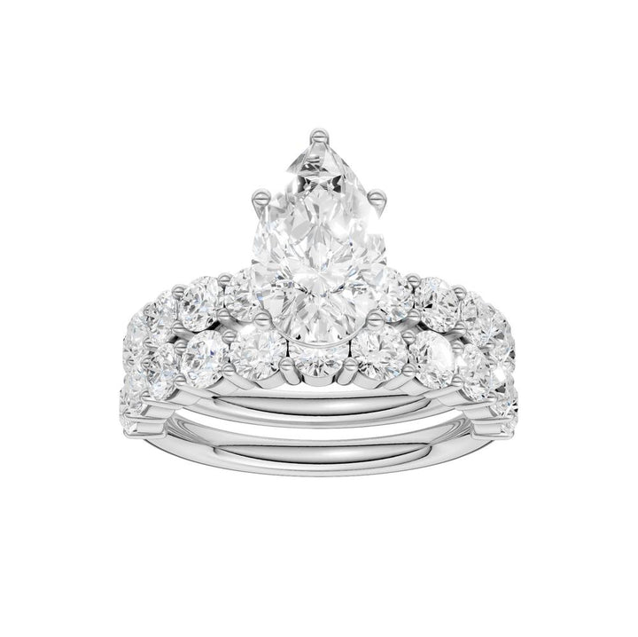 14k White Gold 4CT Lab Diamond Bridal Brilliance Set