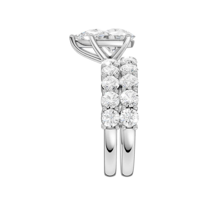 14k White Gold 4CT Lab Diamond Bridal Brilliance Set