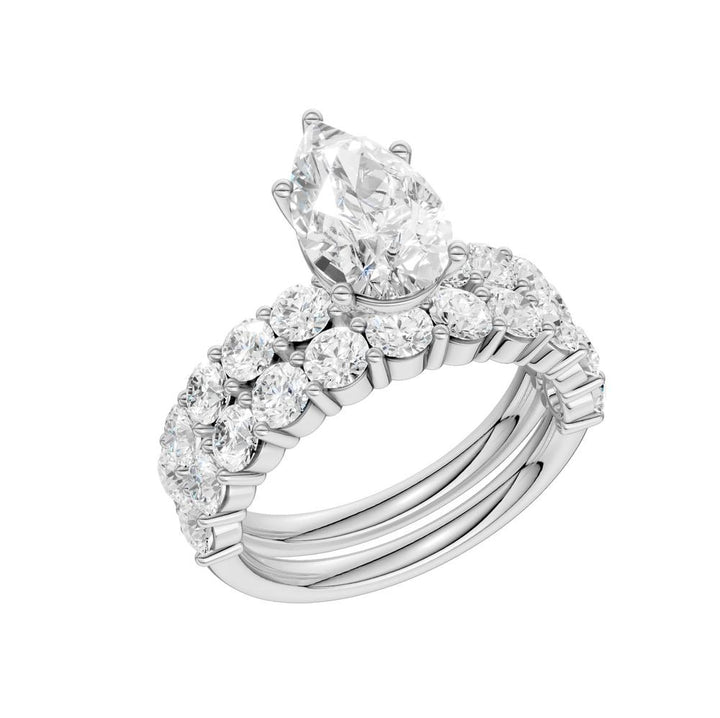 14k White Gold 4CT Lab Diamond Bridal Brilliance Set
