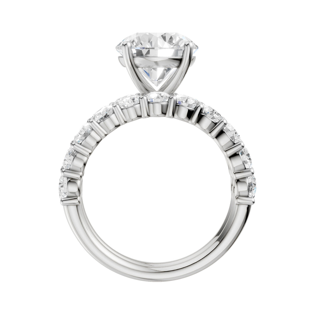 Certified 14K White Gold 5CT Lab Diamond Bridal Ring Set